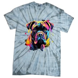 Cute Cane Corso Dog On Painted Cane Corso Tie-Dye T-Shirt