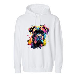 Cute Cane Corso Dog On Painted Cane Corso Garment-Dyed Fleece Hoodie