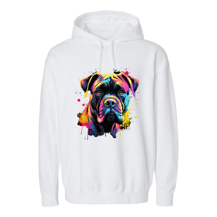 Cute Cane Corso Dog On Painted Cane Corso Garment-Dyed Fleece Hoodie