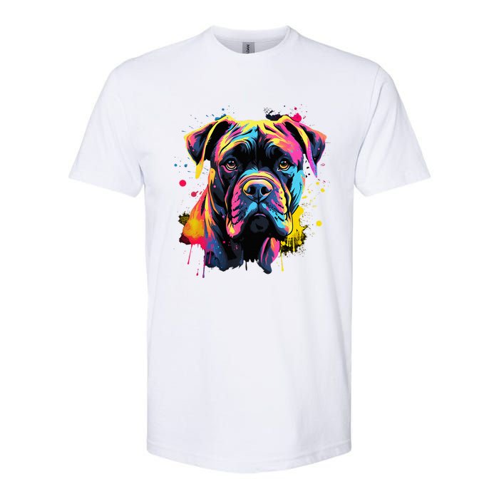 Cute Cane Corso Dog On Painted Cane Corso Softstyle CVC T-Shirt