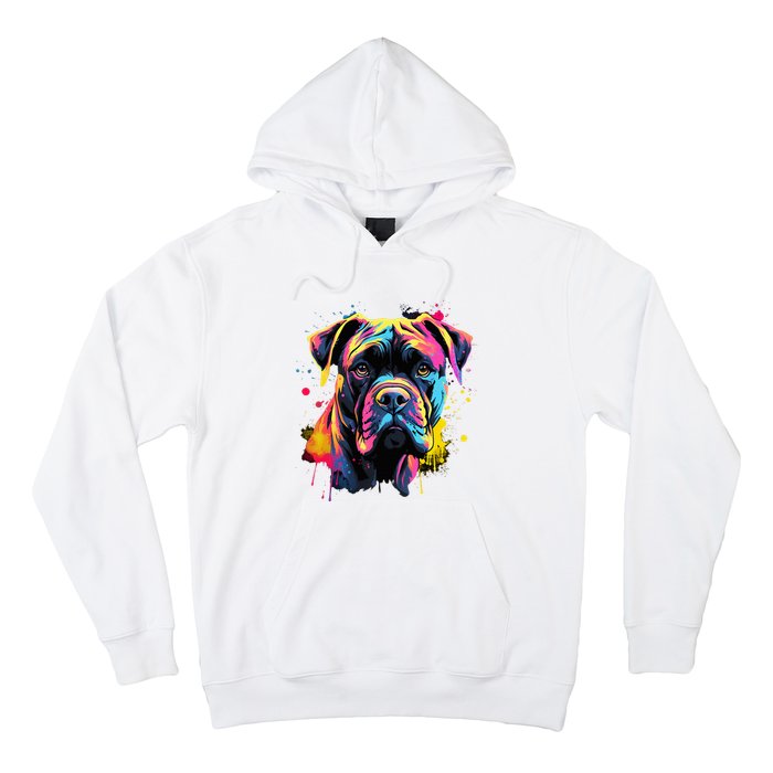 Cute Cane Corso Dog On Painted Cane Corso Hoodie