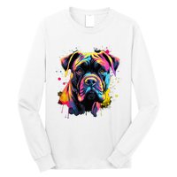 Cute Cane Corso Dog On Painted Cane Corso Long Sleeve Shirt