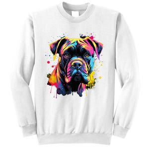 Cute Cane Corso Dog On Painted Cane Corso Sweatshirt