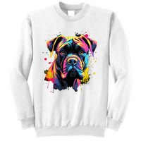 Cute Cane Corso Dog On Painted Cane Corso Sweatshirt