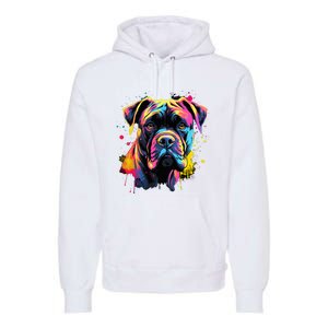 Cute Cane Corso Dog On Painted Cane Corso Premium Hoodie