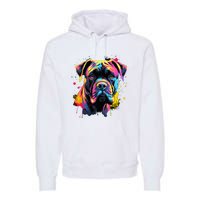 Cute Cane Corso Dog On Painted Cane Corso Premium Hoodie