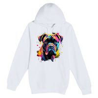 Cute Cane Corso Dog On Painted Cane Corso Premium Pullover Hoodie