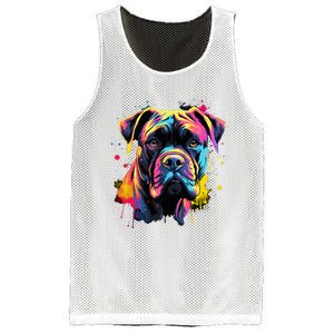 Cute Cane Corso Dog On Painted Cane Corso Mesh Reversible Basketball Jersey Tank