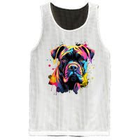 Cute Cane Corso Dog On Painted Cane Corso Mesh Reversible Basketball Jersey Tank