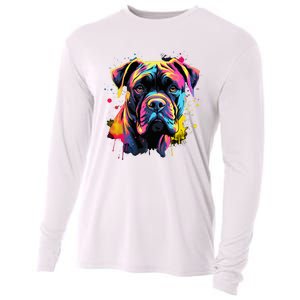 Cute Cane Corso Dog On Painted Cane Corso Cooling Performance Long Sleeve Crew