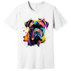 Cute Cane Corso Dog On Painted Cane Corso Premium T-Shirt