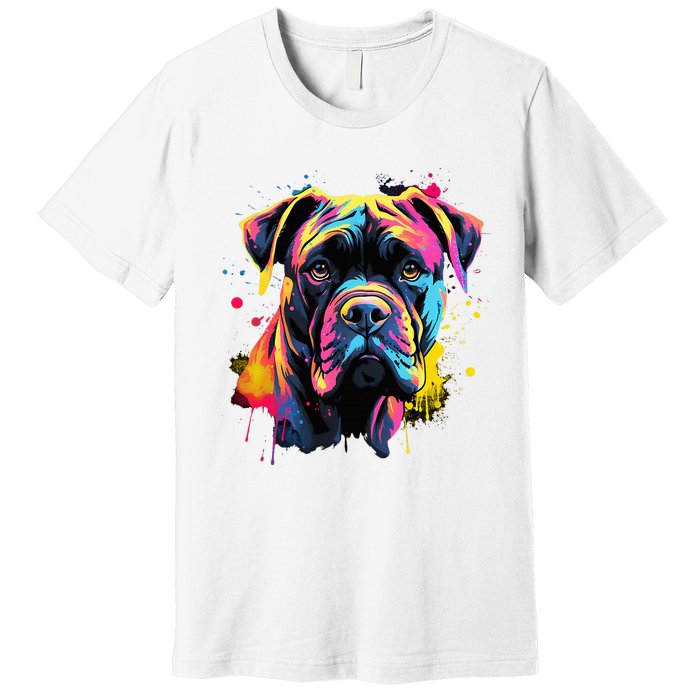 Cute Cane Corso Dog On Painted Cane Corso Premium T-Shirt