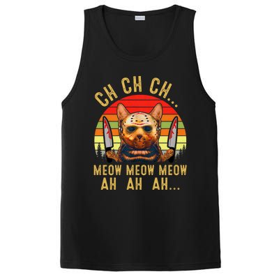 Ch Ch Ch Meow Meow Ah Ah Ah Funny Scary Friday Cat Costume PosiCharge Competitor Tank