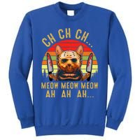 Ch Ch Ch Meow Meow Ah Ah Ah Funny Scary Friday Cat Costume Sweatshirt