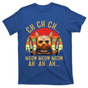 Ch Ch Ch Meow Meow Ah Ah Ah Funny Scary Friday Cat Costume T-Shirt