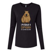 Capybara Costume Womens Cotton Relaxed Long Sleeve T-Shirt