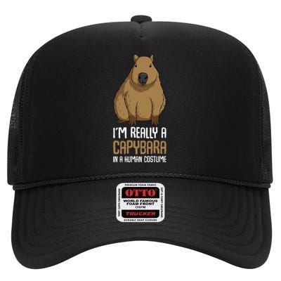 Capybara Costume High Crown Mesh Back Trucker Hat