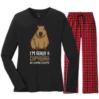 Capybara Costume Women's Long Sleeve Flannel Pajama Set 