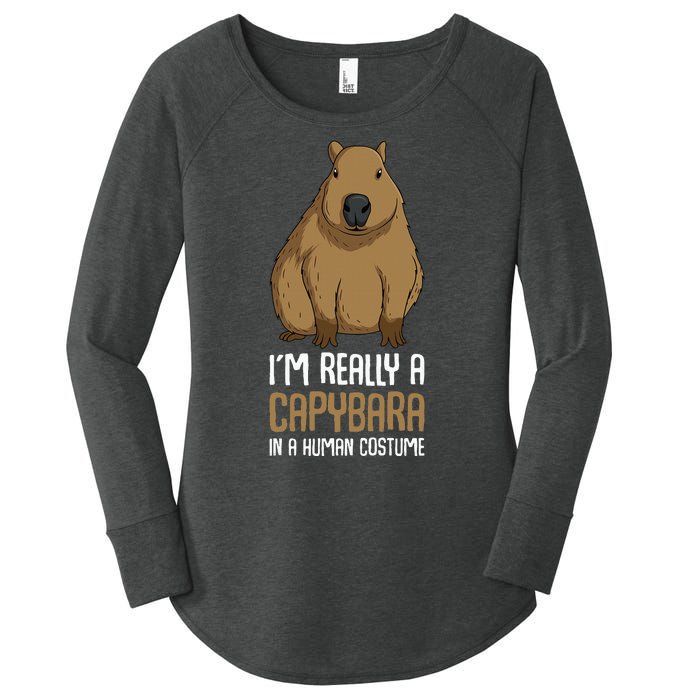 Capybara Costume Women's Perfect Tri Tunic Long Sleeve Shirt