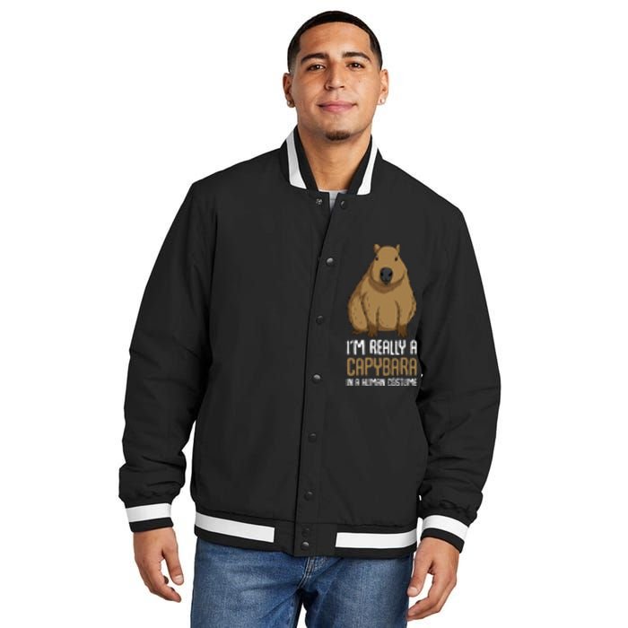 Capybara Costume Insulated Varsity Jacket