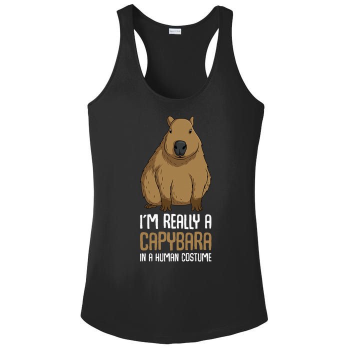 Capybara Costume Ladies PosiCharge Competitor Racerback Tank