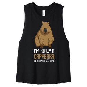 Capybara Costume Women's Racerback Cropped Tank