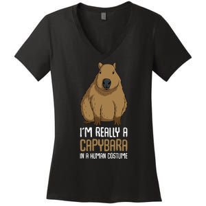 Capybara Costume Women's V-Neck T-Shirt