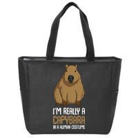 Capybara Costume Zip Tote Bag