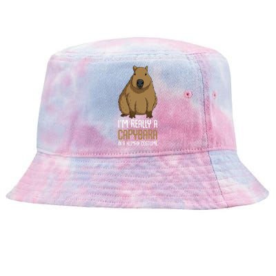 Capybara Costume Tie-Dyed Bucket Hat