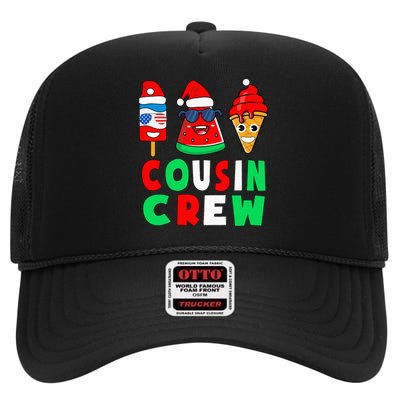 Cousin Crew Christmas In July Squad Pajamas Matching Family High Crown Mesh Back Trucker Hat