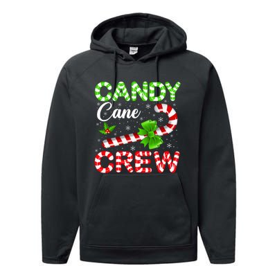 Candy Cane Crew Christmas Family Matching Performance Fleece Hoodie