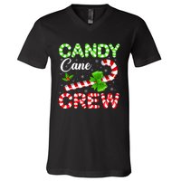 Candy Cane Crew Christmas Family Matching V-Neck T-Shirt