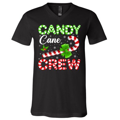 Candy Cane Crew Christmas Family Matching V-Neck T-Shirt