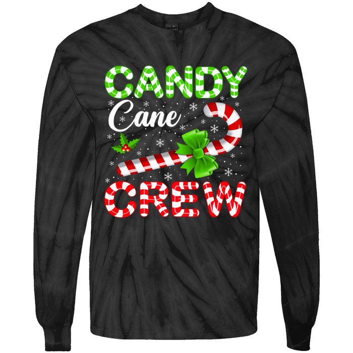 Candy Cane Crew Christmas Family Matching Tie-Dye Long Sleeve Shirt