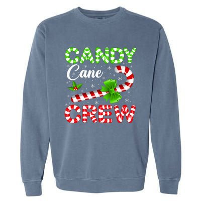 Candy Cane Crew Christmas Family Matching Garment-Dyed Sweatshirt