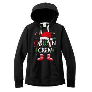 Cousin Crew Christmas Family Squad Naughty Matching Santa Women's Fleece Hoodie