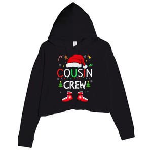 Cousin Crew Christmas Family Squad Naughty Matching Santa Crop Fleece Hoodie