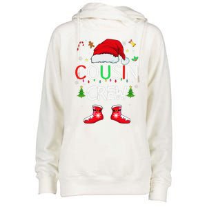 Cousin Crew Christmas Family Squad Naughty Matching Santa Womens Funnel Neck Pullover Hood