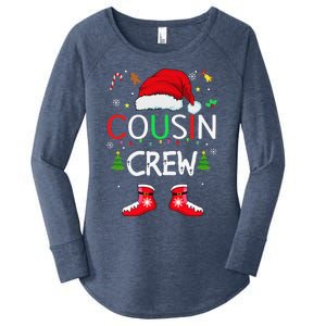 Cousin Crew Christmas Family Squad Naughty Matching Santa Women's Perfect Tri Tunic Long Sleeve Shirt