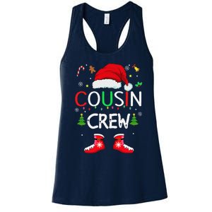 Cousin Crew Christmas Family Squad Naughty Matching Santa Women's Racerback Tank