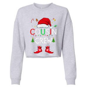 Cousin Crew Christmas Family Squad Naughty Matching Santa Cropped Pullover Crew