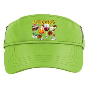 Cheers Christmas Cocktails Happy New Years Eve Party 2024 VNeck Adult Drive Performance Visor