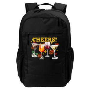 Cheers Christmas Cocktails Happy New Years Eve Party 2024 VNeck Daily Commute Backpack