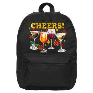 Cheers Christmas Cocktails Happy New Years Eve Party 2024 VNeck 16 in Basic Backpack