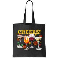 Cheers Christmas Cocktails Happy New Years Eve Party 2024 VNeck Tote Bag