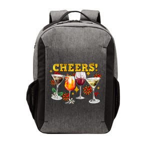 Cheers Christmas Cocktails Happy New Years Eve Party 2024 VNeck Vector Backpack