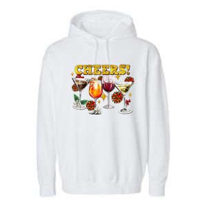 Cheers Christmas Cocktails Happy New Years Eve Party 2024 VNeck Garment-Dyed Fleece Hoodie