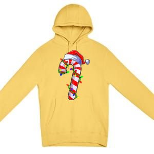 Christmas Candy Cane Santa Hat Premium Pullover Hoodie