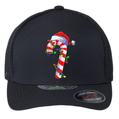 Christmas Candy Cane Santa Hat Flexfit Unipanel Trucker Cap