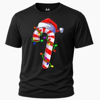 Christmas Candy Cane Santa Hat Cooling Performance Crew T-Shirt